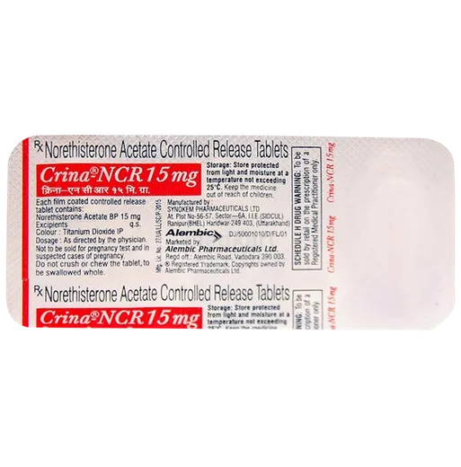 crina ncr 15mg tablet 5's